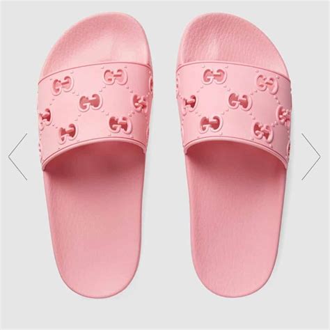 pink gucci alides|Gucci flip flops for women.